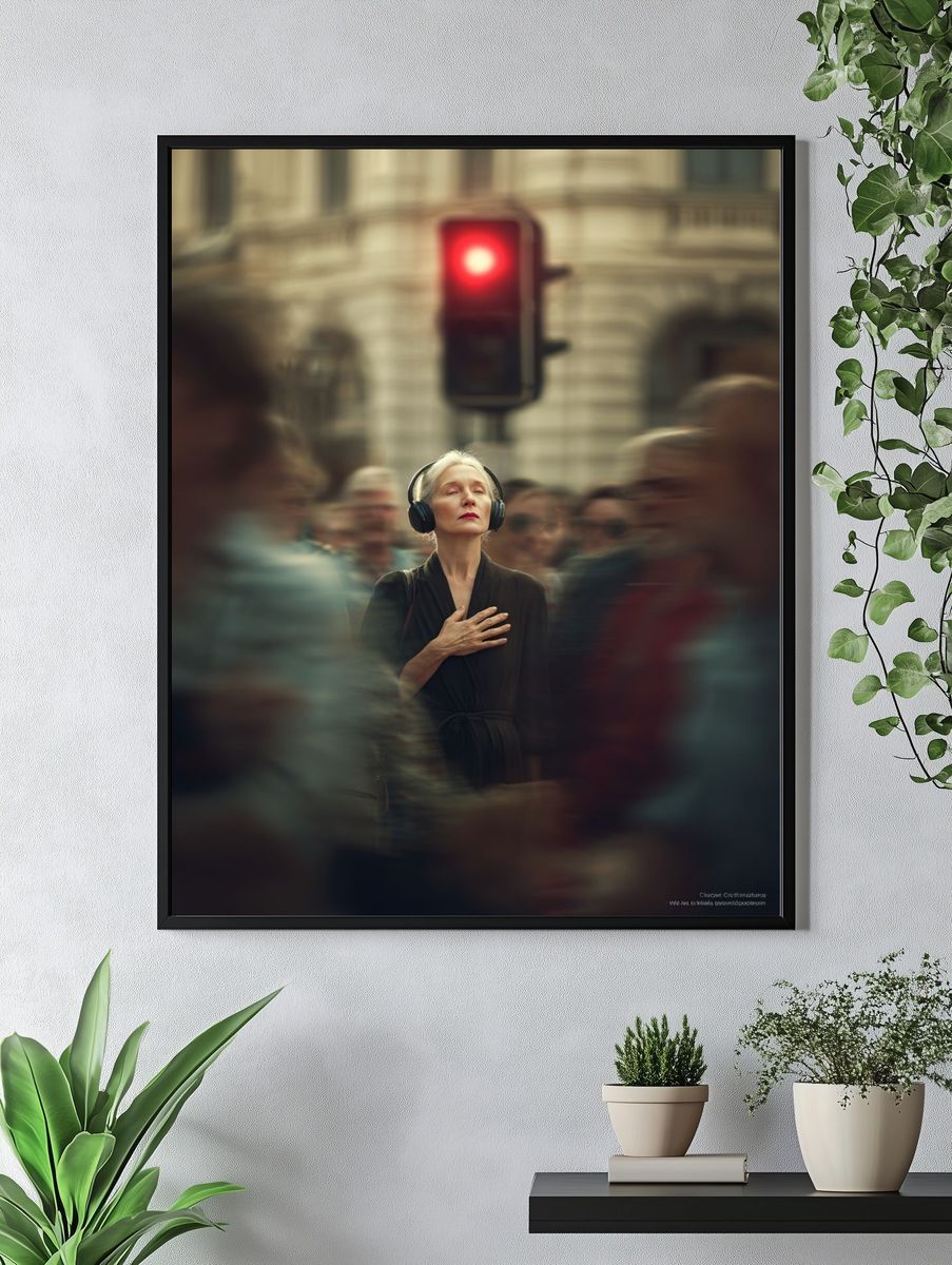 Urban Meditation Street Photography Poster. — room view 4