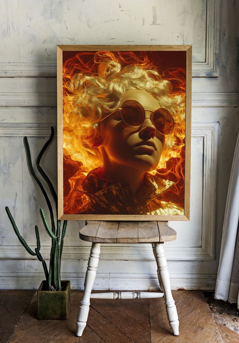 Fiery Portrait — Photography Print. room preview