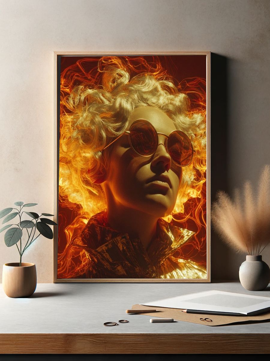 Fiery Portrait — Photography Print. — room view 2