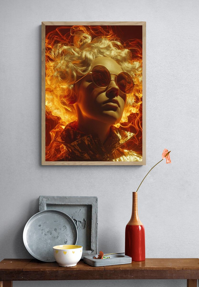 Fiery Portrait — Photography Print. — room view 3