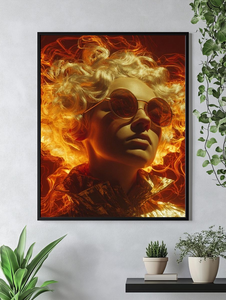 Fiery Portrait — Photography Print. — room view 4