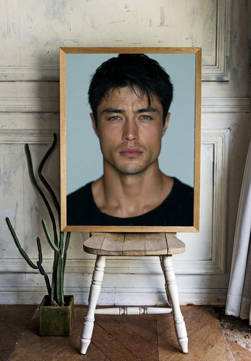 Moody Male Portrait Photography Poster. — room view 1