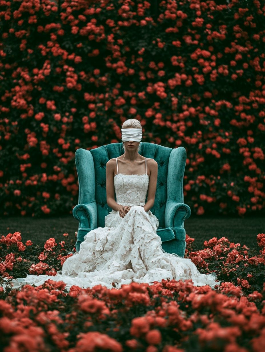 Blindfolded Bride Photography Poster. poster detail