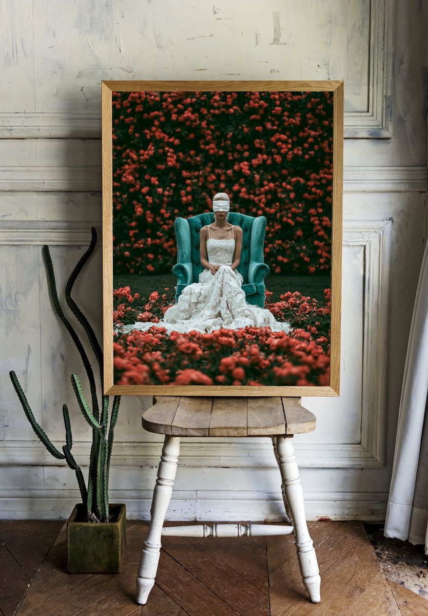 Blindfolded Bride Photography Poster. room preview