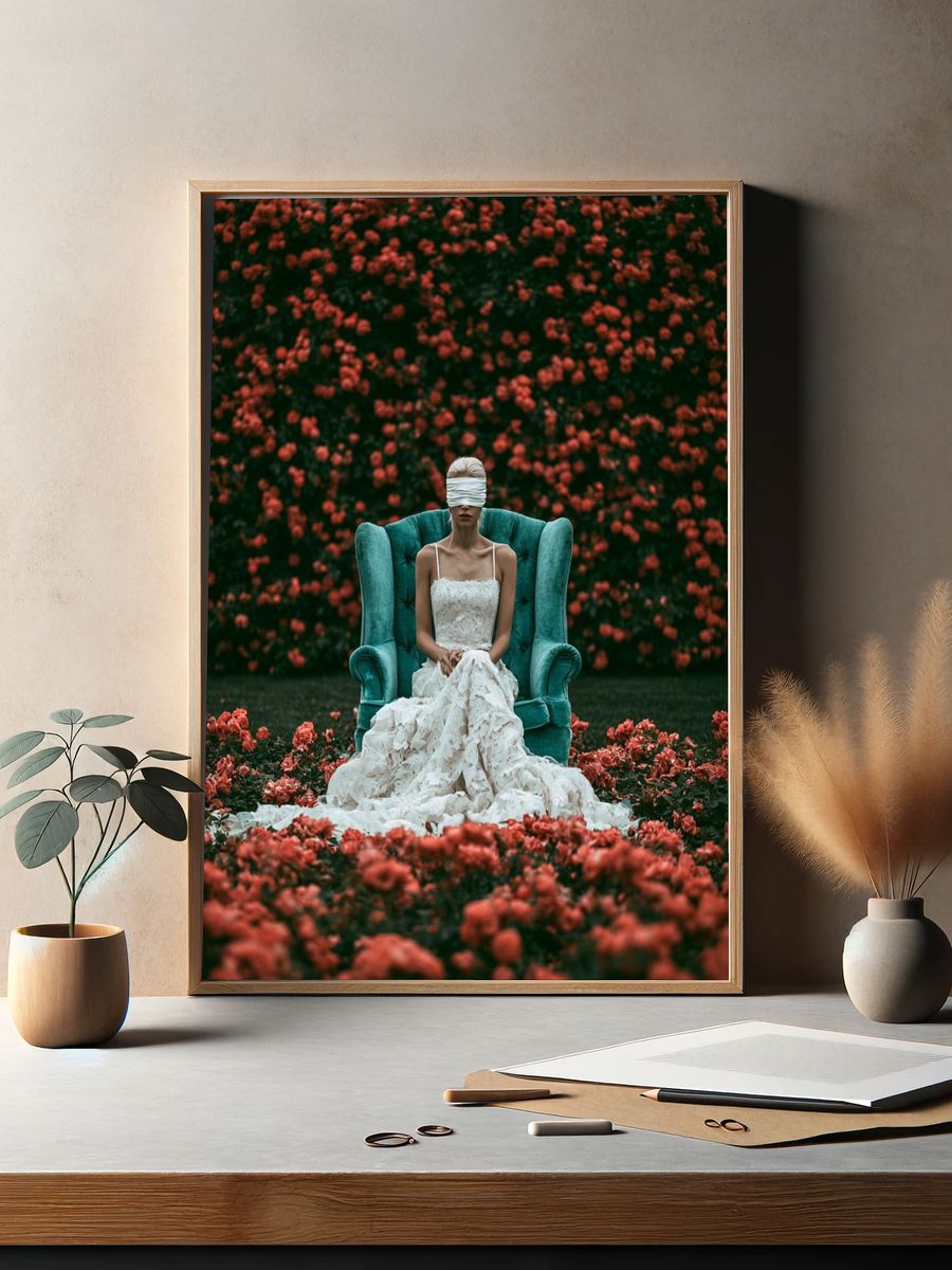 Blindfolded Bride Photography Poster. — room view 2