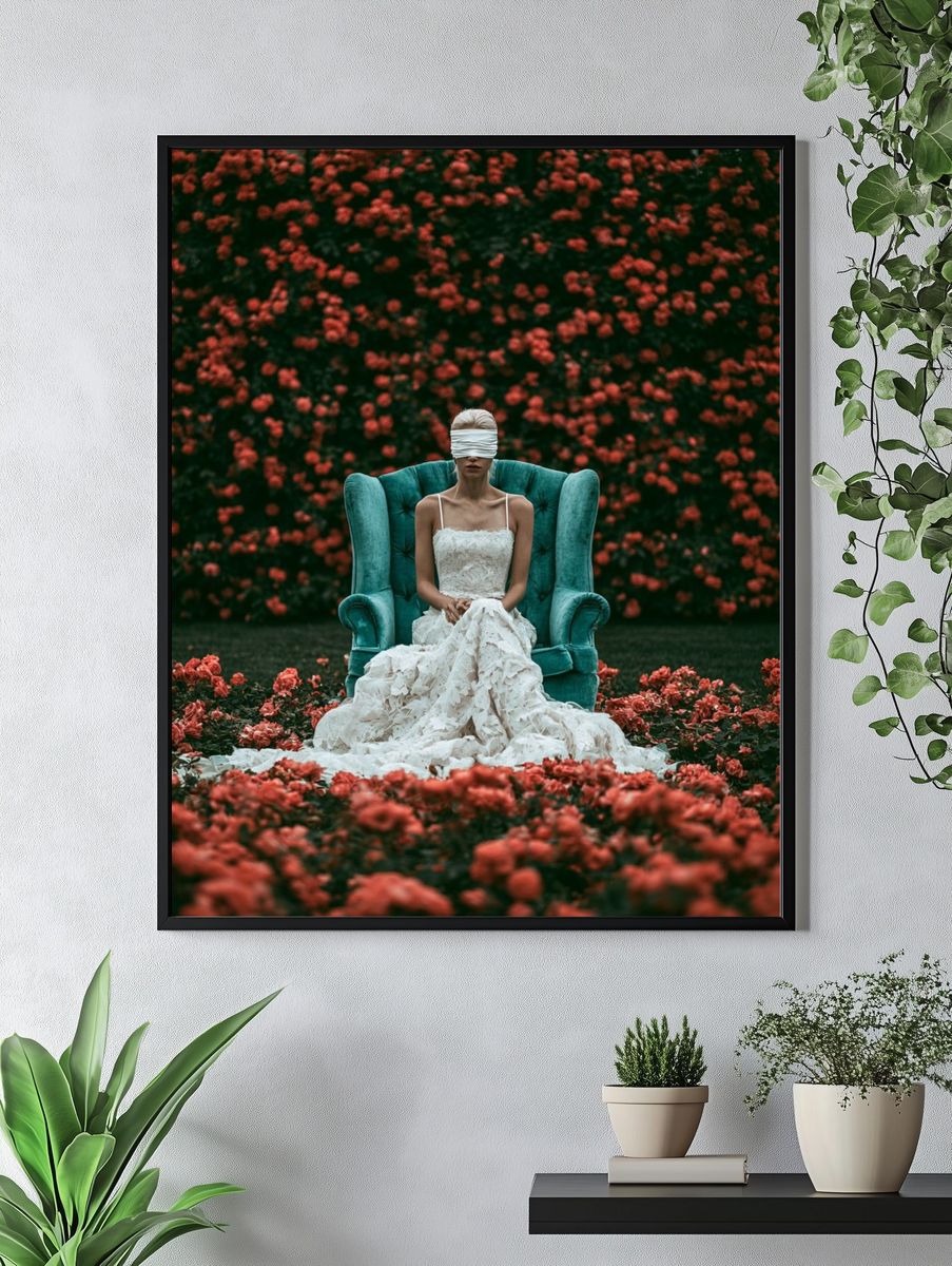 Blindfolded Bride Photography Poster. — room view 4