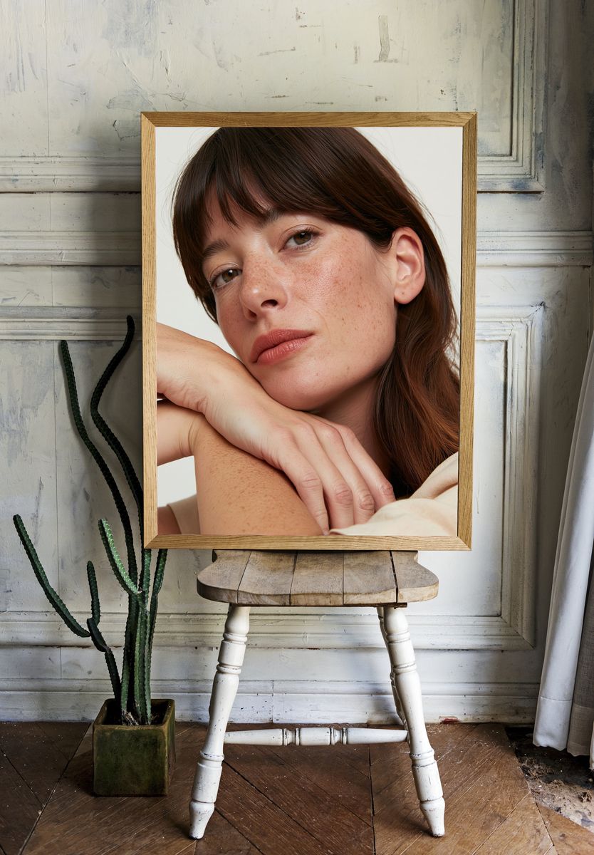 Freckled Portrait Photography Poster. — room view 1