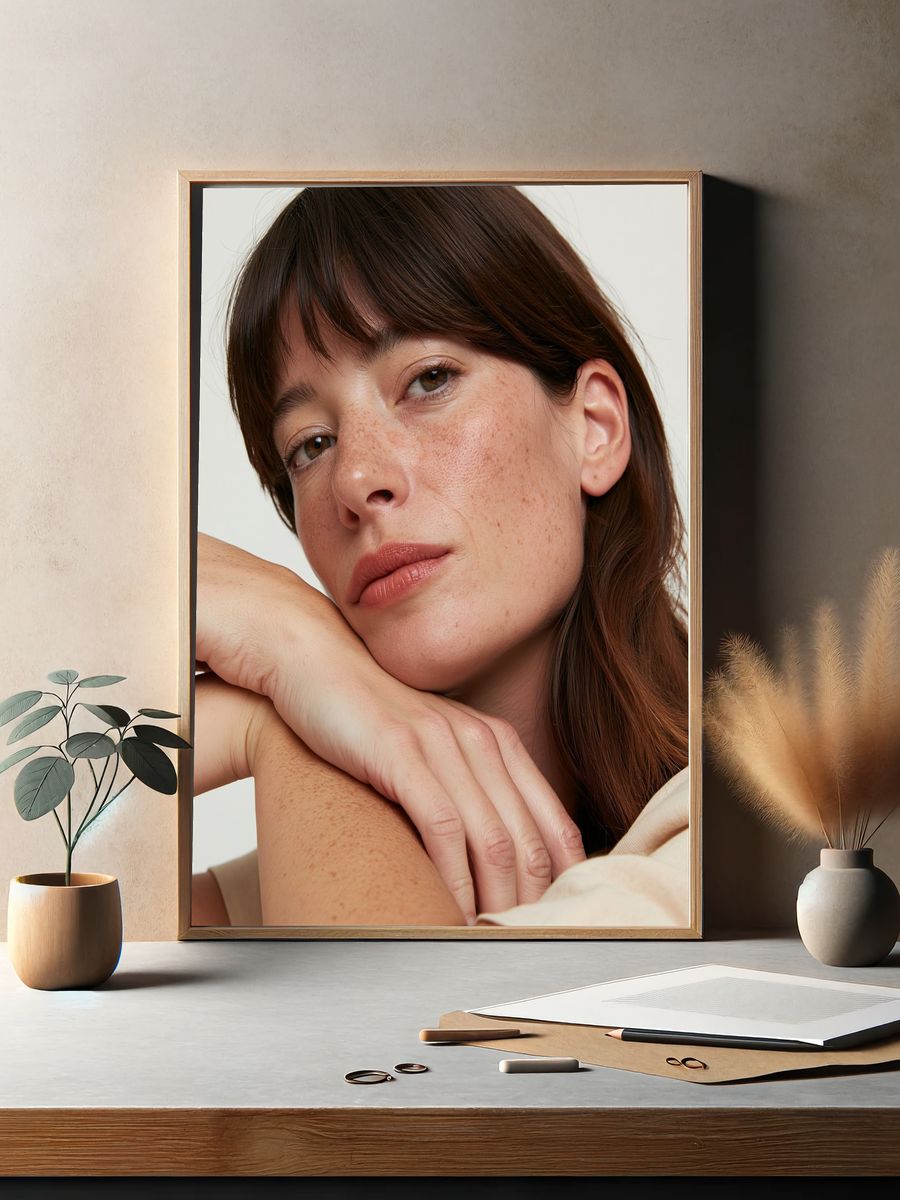 Freckled Portrait Photography Poster. — room view 2