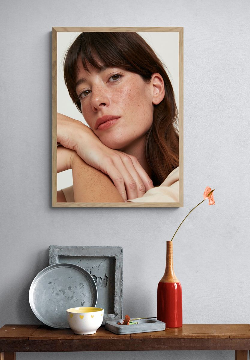 Freckled Portrait Photography Poster. — room view 3