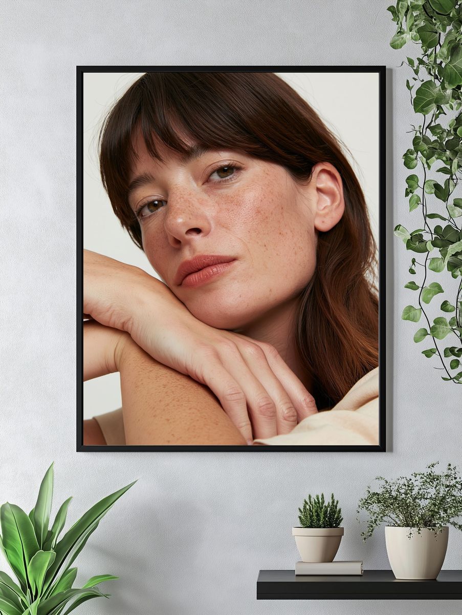 Freckled Portrait Photography Poster. — room view 4
