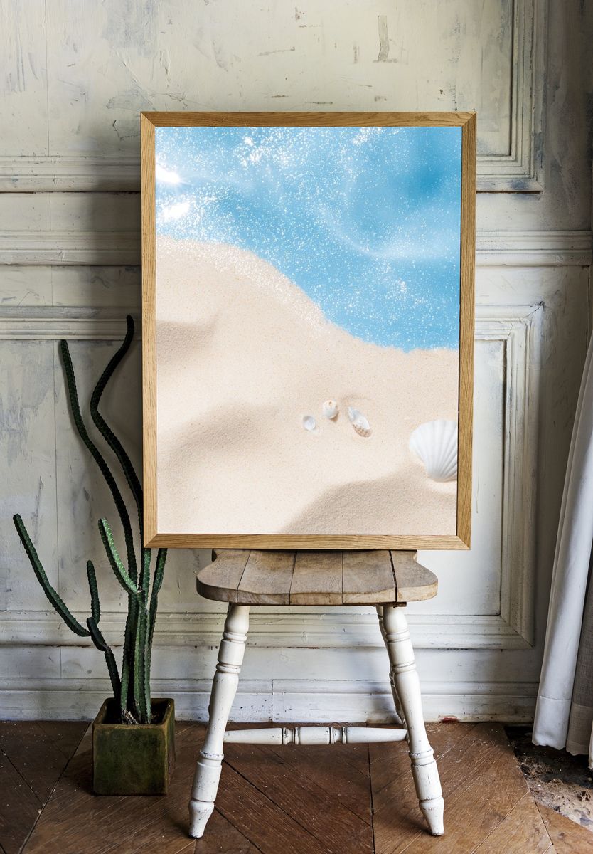 Seaside Shells Photography Poster. room preview