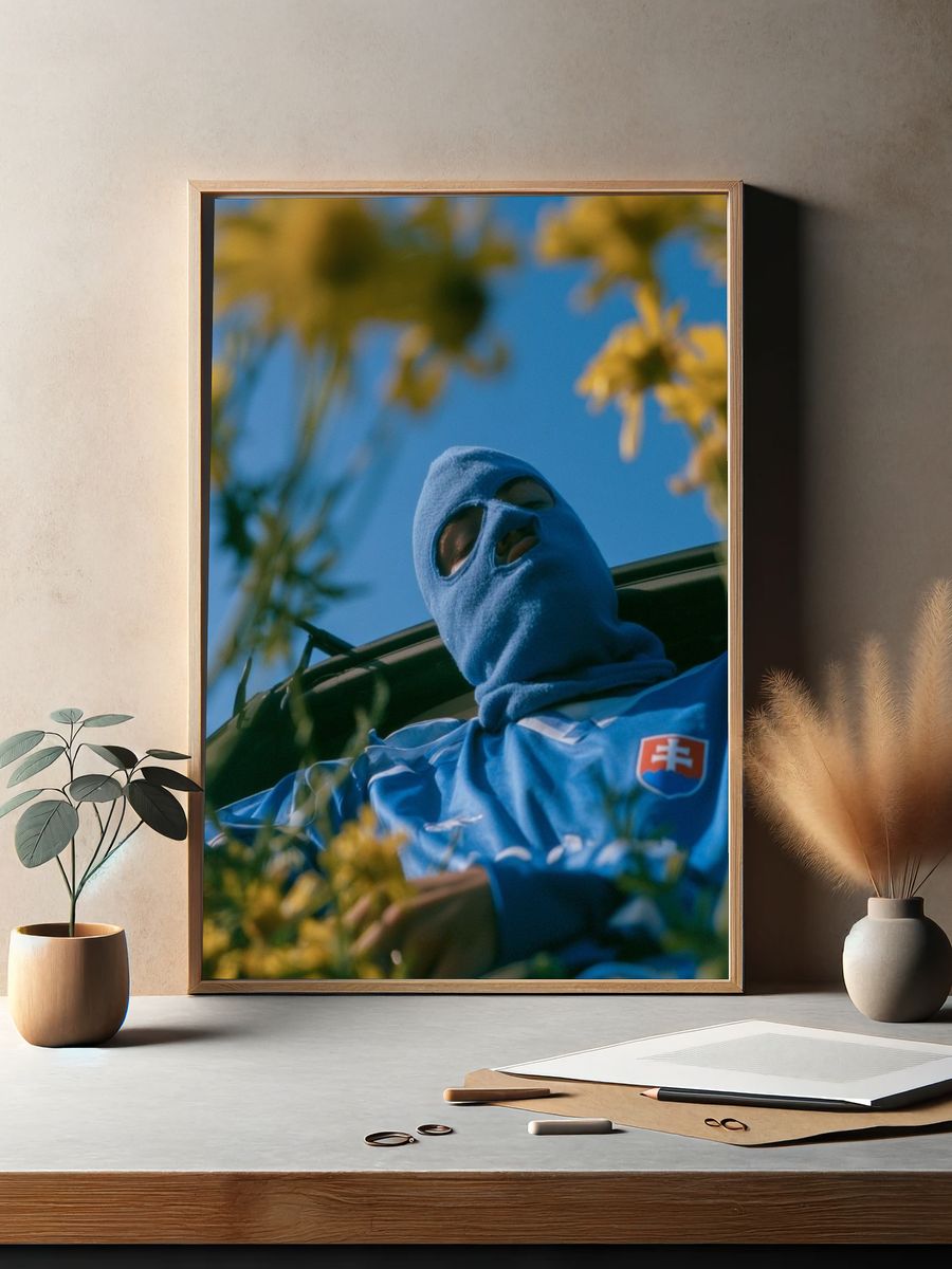 Masked Figure Street Photography Poster. — room view 2