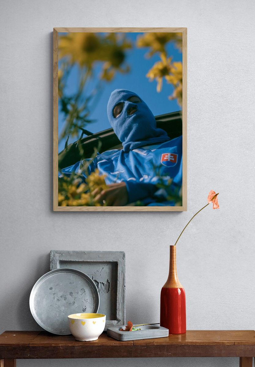 Masked Figure Street Photography Poster. — room view 3