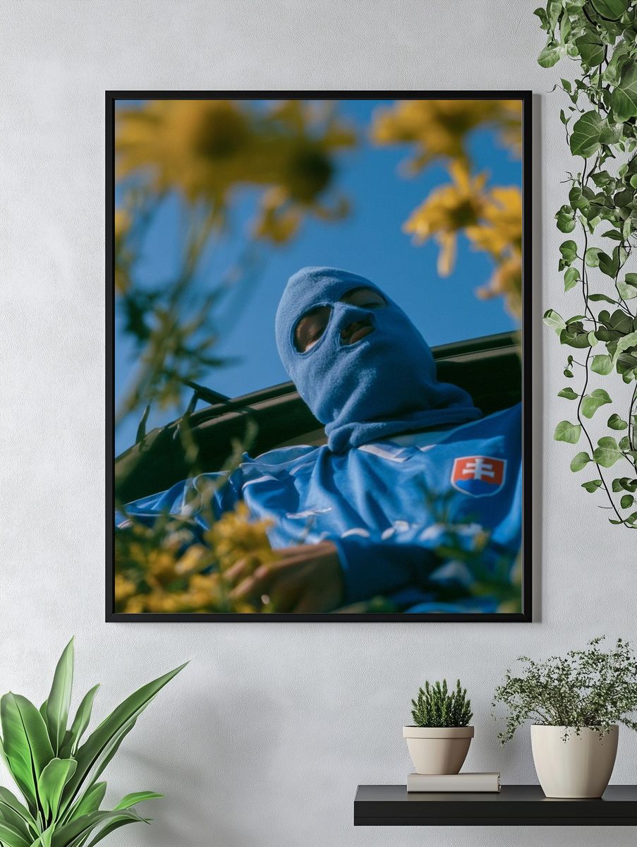 Masked Figure Street Photography Poster. — room view 4