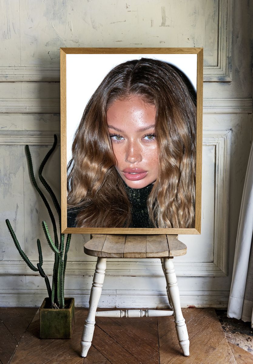 Glossy Portrait Photography Poster. room preview
