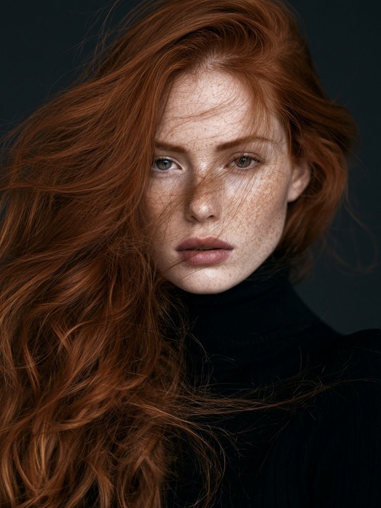 Red-Haired Portrait Photography Poster. poster detail