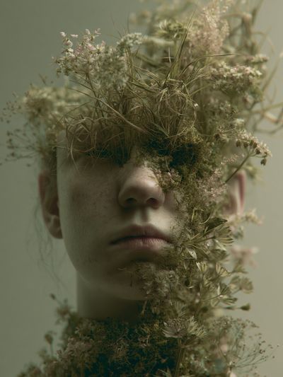 Botanical Face Portrait Print.