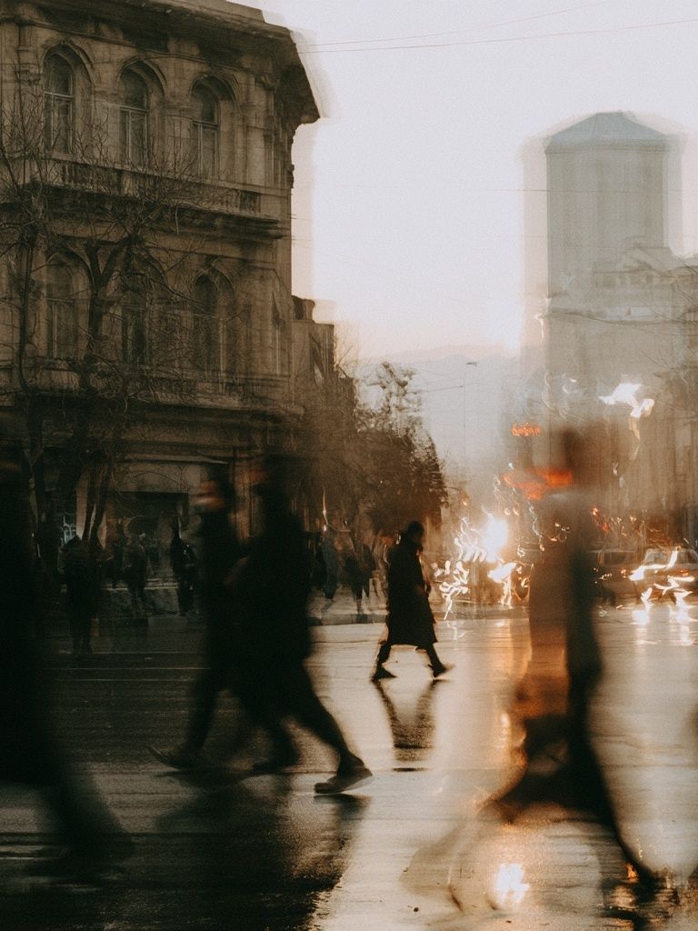 Rainy City Crossing Photography Poster. poster — photography art