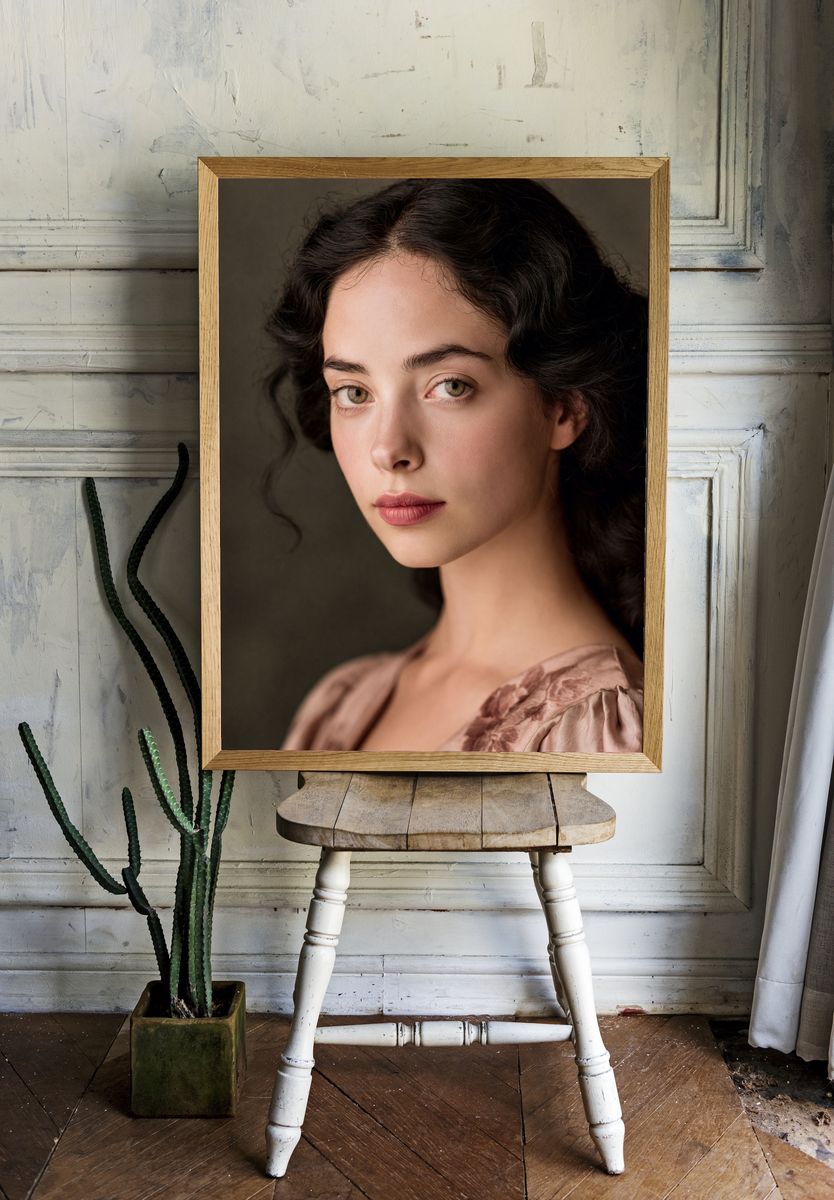 Elegant Woman Portrait Print. room preview
