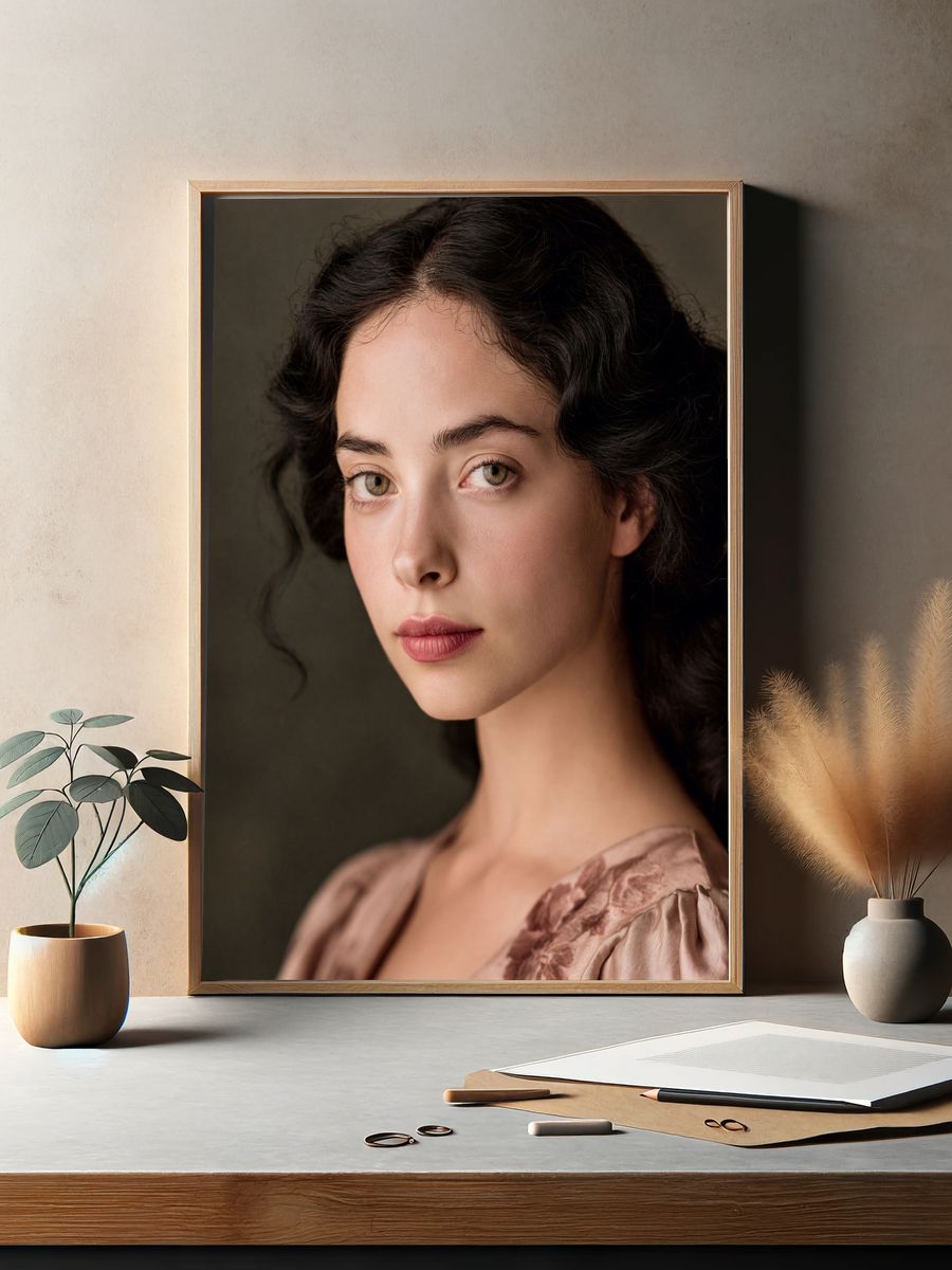 Elegant Woman Portrait Print. — room view 2