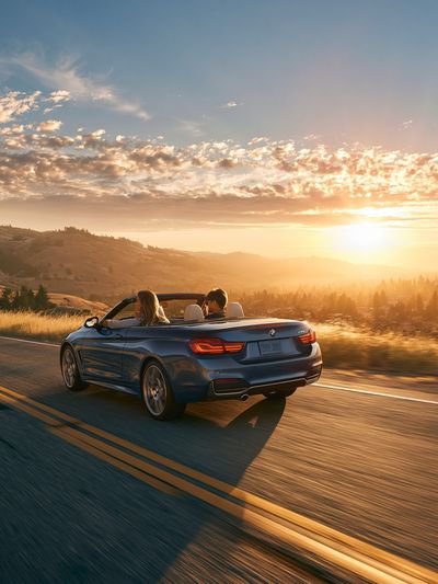 Sunset Convertible Drive Photography Poster.