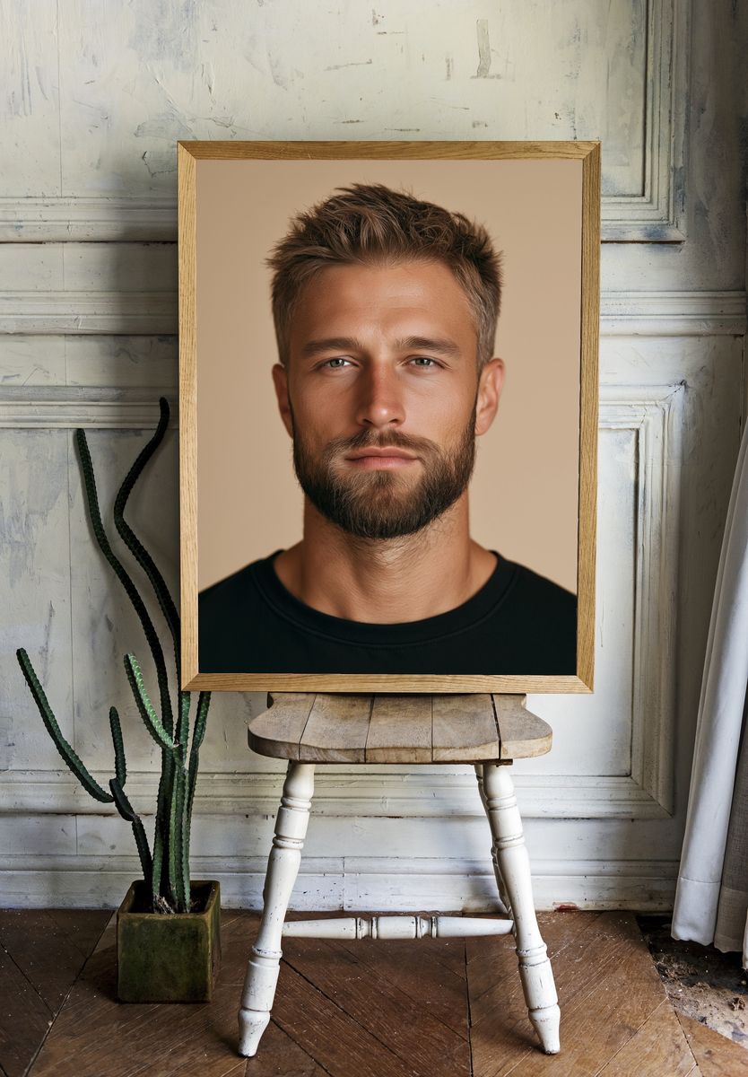 Bearded Man Portrait Photography Poster. room preview