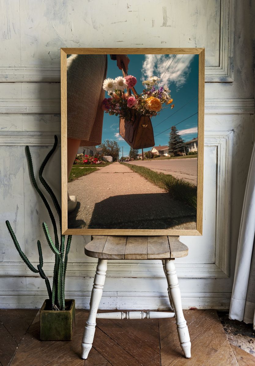 Flower Bouquet Street Photography Poster. — room view 1