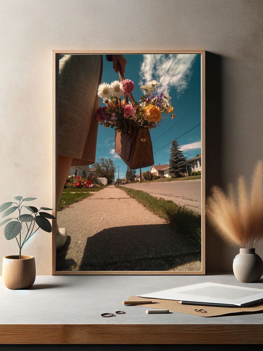 Flower Bouquet Street Photography Poster. — room view 2