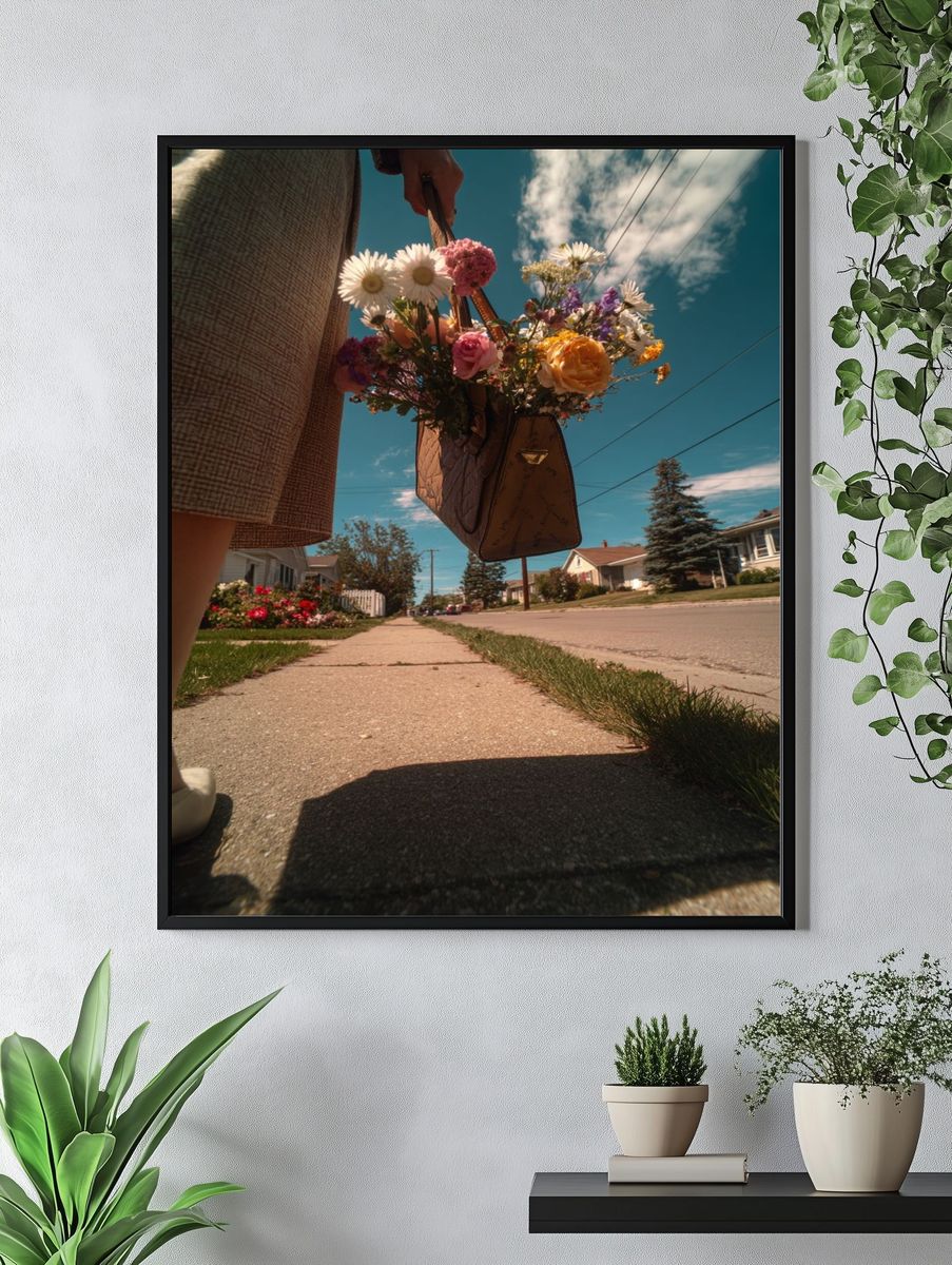 Flower Bouquet Street Photography Poster. — room view 4