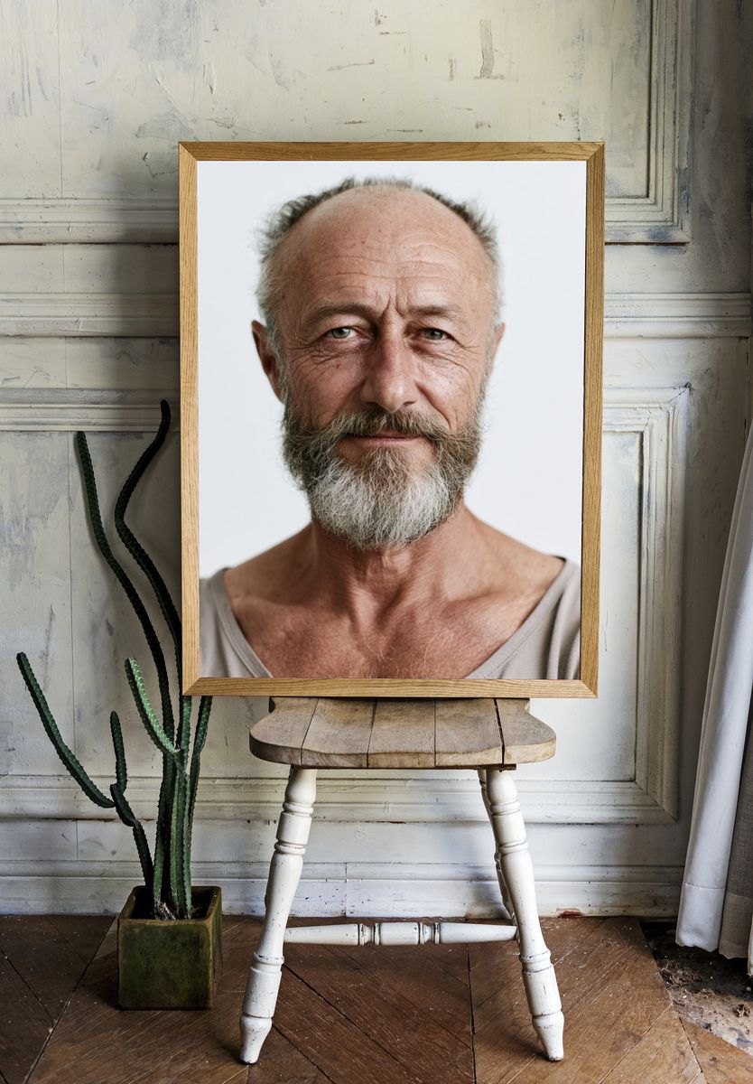 Bearded Man Portrait Photography Poster. room preview