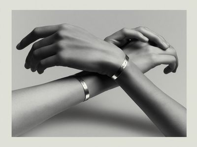 Intertwined Hands Black-White Poster.