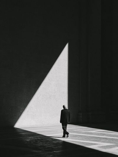 Solitary Figure in Light Photography Poster.