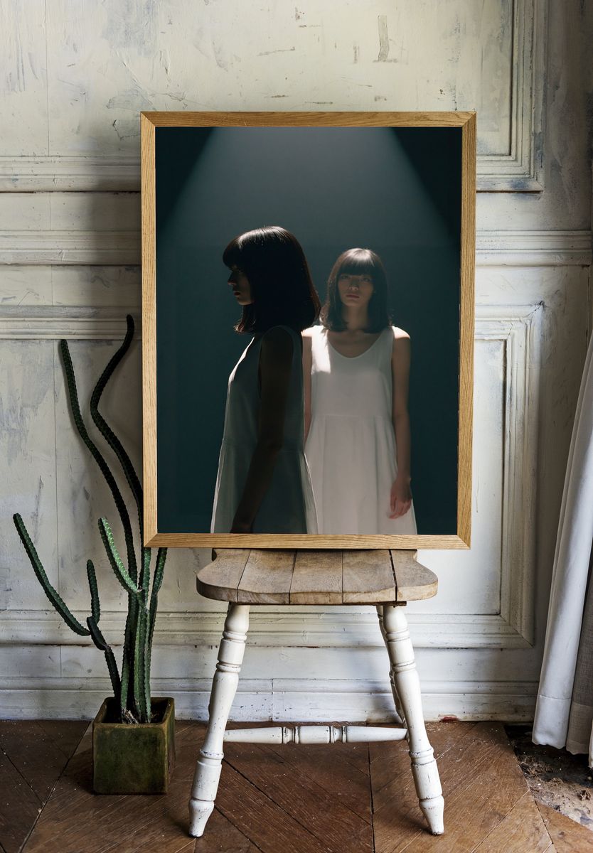 Twin Portrait in Spotlight Poster. — room view 1