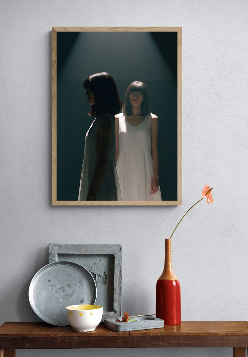 Twin Portrait in Spotlight Poster. — room view 3