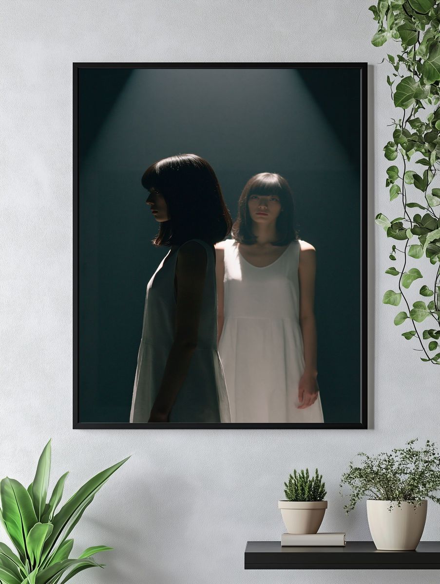 Twin Portrait in Spotlight Poster. — room view 4