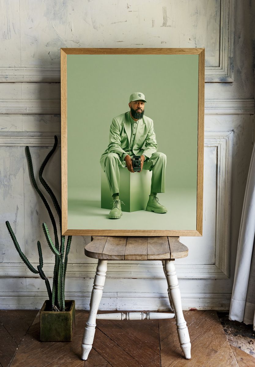 Mint Green Portrait Photography Poster. room preview