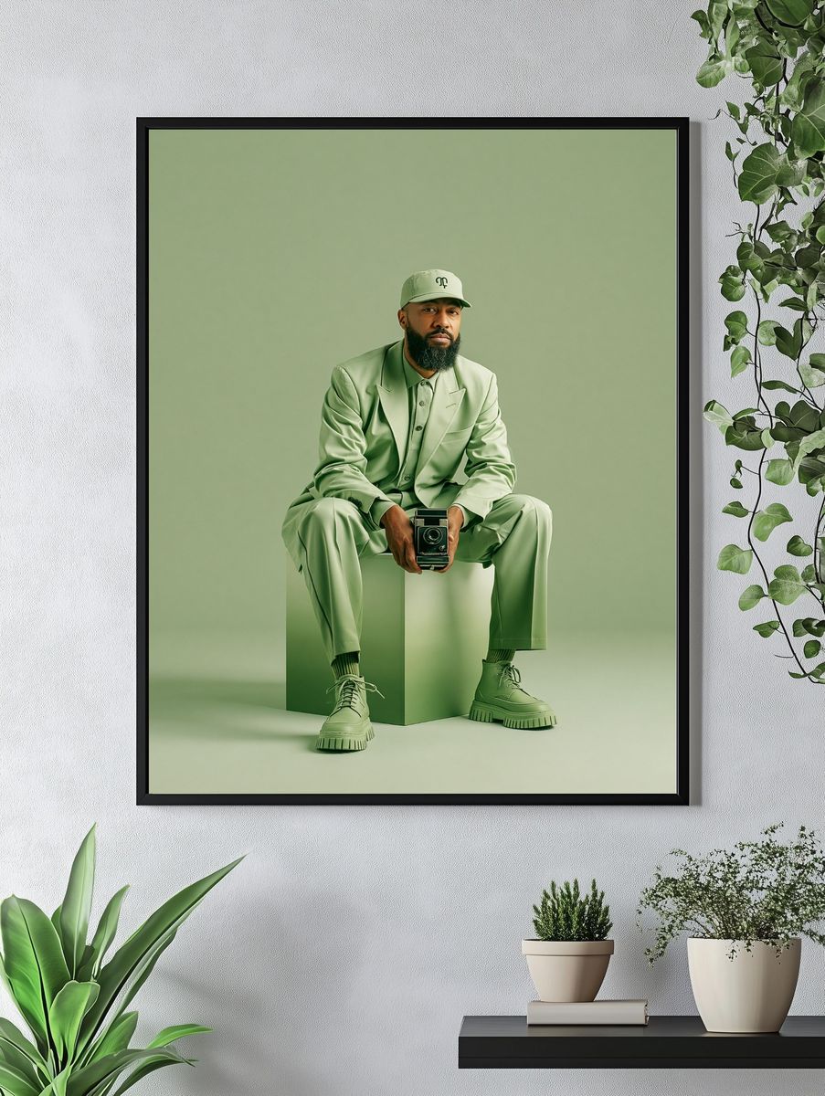 Mint Green Portrait Photography Poster. — room view 4