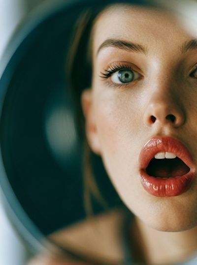 Surprised Woman Portrait Print.