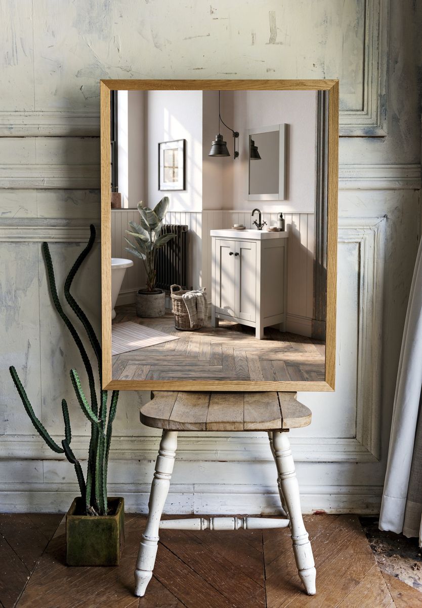 Serene Rustic Bathroom Interior Print. — room view 1