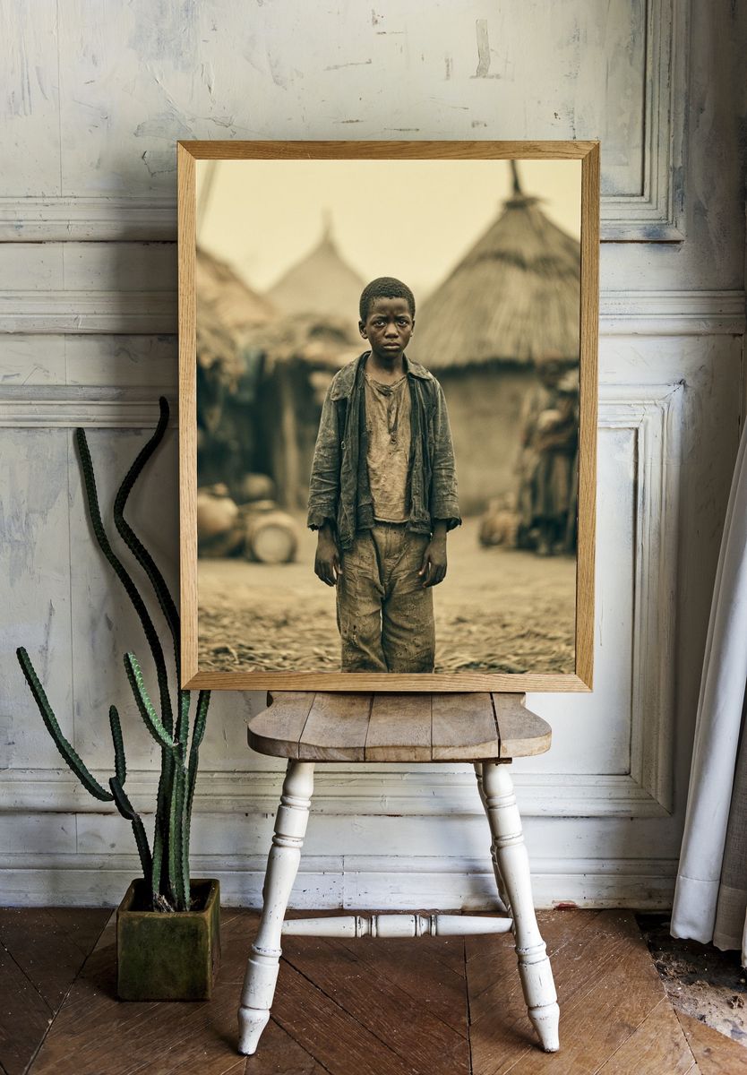 Village Boy Portrait Photography Poster. room preview