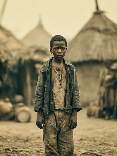 Village Boy Portrait Photography Poster.