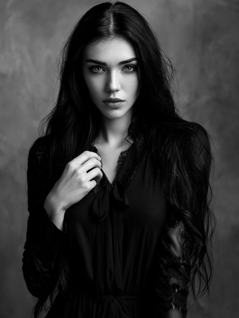 Moody Black and White Portrait Poster. poster detail