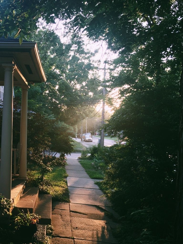 Sunlit Garden Path Photography Poster. poster — photography art