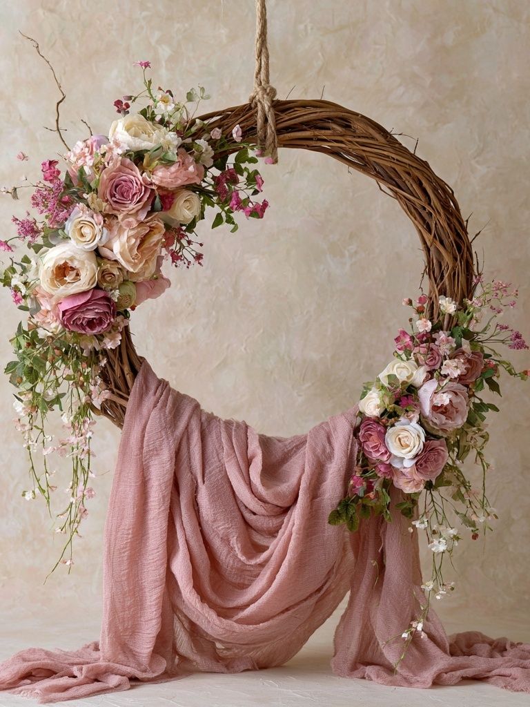 Blush Floral Wreath Photography Poster. poster — photography art