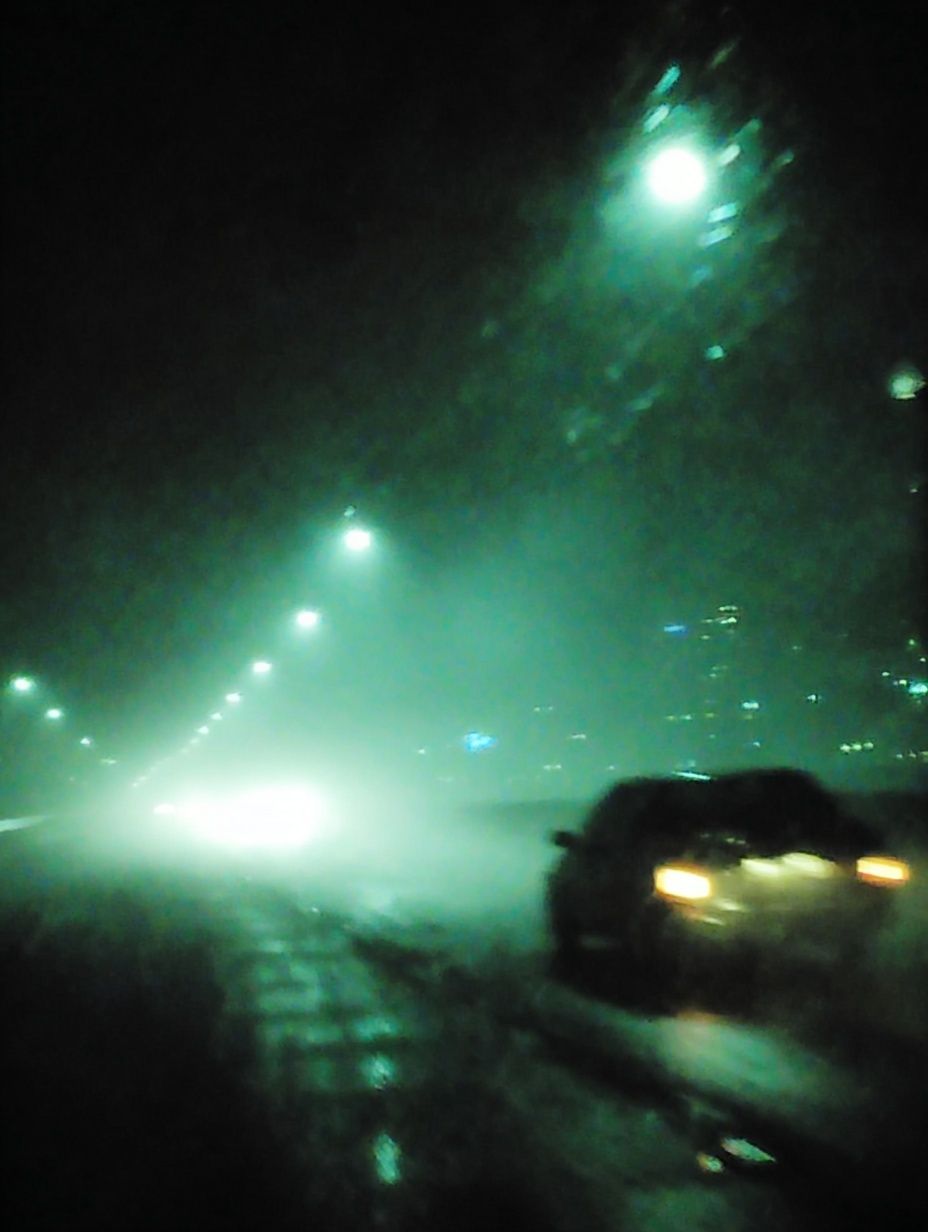 Foggy Night Street Photography Poster. poster detail