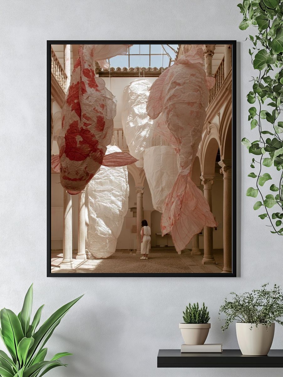 Floating Textile Installation Photography Poster. — room view 4