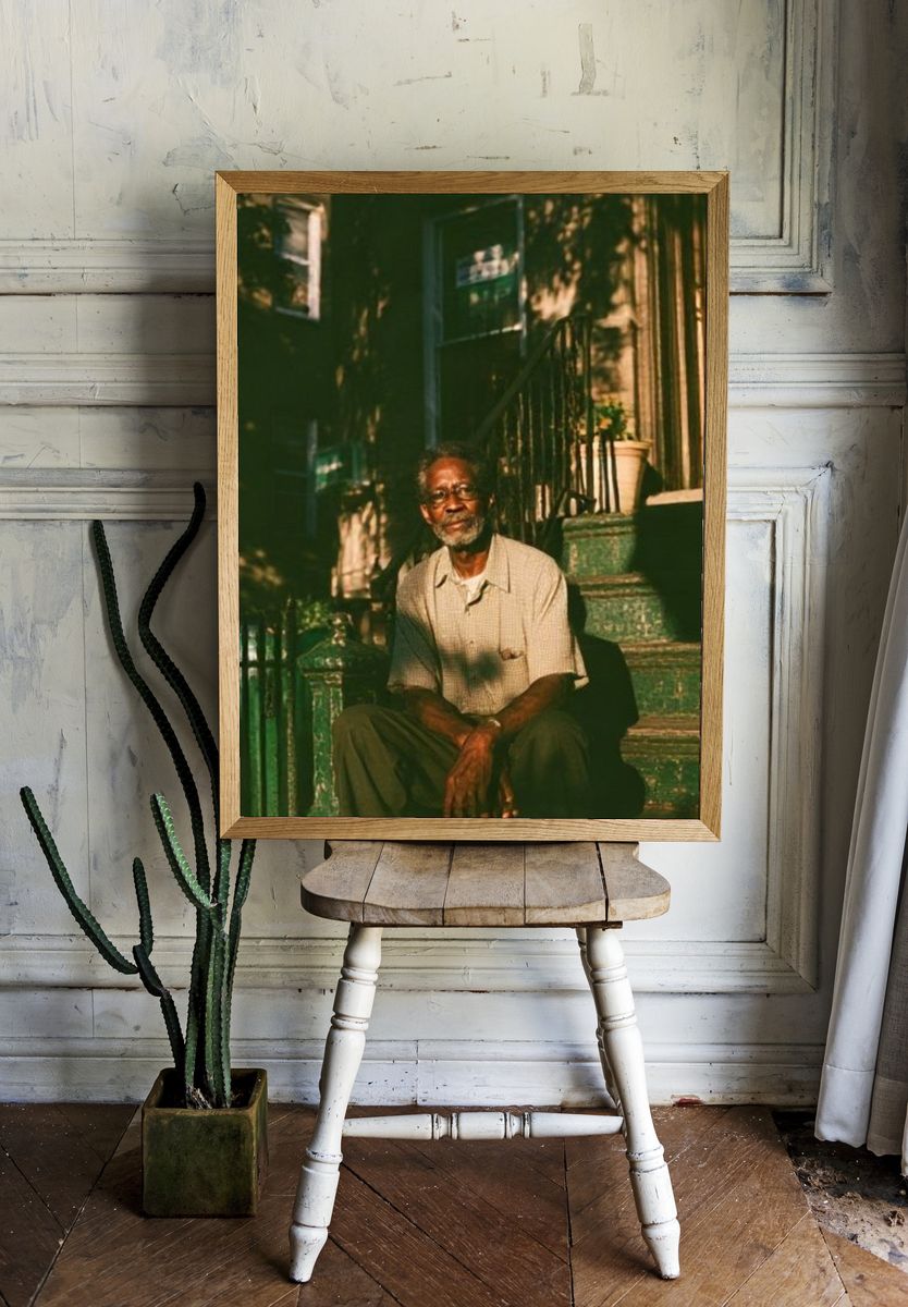 Sunlit Stoops Portrait Poster. room preview