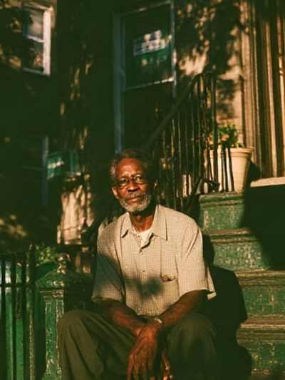 Sunlit Stoops Portrait Poster. poster