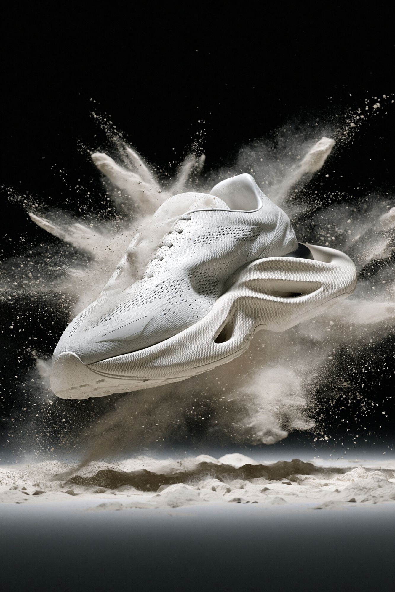 White Sneaker Explosion Photography Poster. poster — photography art