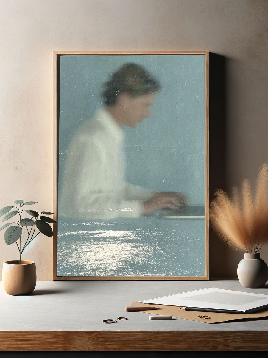 Blurred Seaside Figure Photography Poster. — room view 2